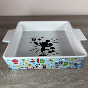 Disney Mousewares Mickey Mouse & Friends Square Stoneware Baking Dish Pan 8x8